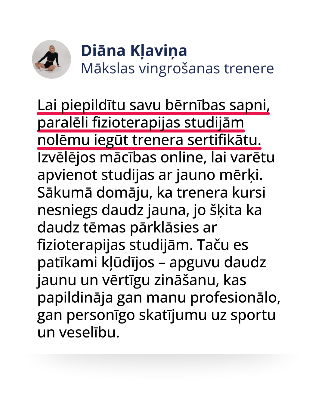 Kā kļūt par mākslas vingrošanas treneri | Atsauksme par vadošo treneru skolu - Sporta izglītības aģentūru